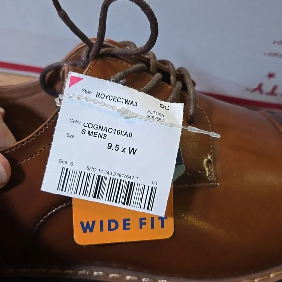 Nunn Bush Men's Centro Fles Plain Toe Oxford Cognac Leather Synthetic Size 9.5W - Picture 10 of 10